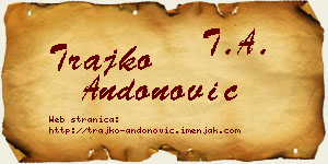 Trajko Andonović vizit kartica